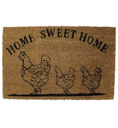 Hen print doormat natural 45x75cm