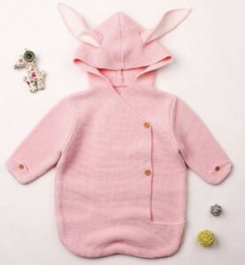 This image shows a pink baby sleeping bags.