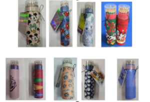 This image shows 8 smaller images of Disney kids colouring pencils.